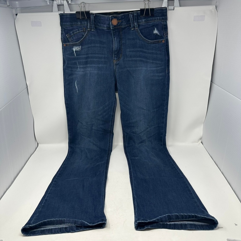 Democracy Jeans Women 8 Blue Ab Solution Bootcut Distressed Stretch Denim